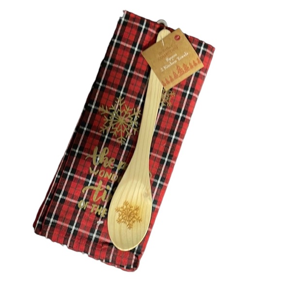 holiday collection Other - Christmas Kitchen towel and spoon set (2 towels & wooden spoon)